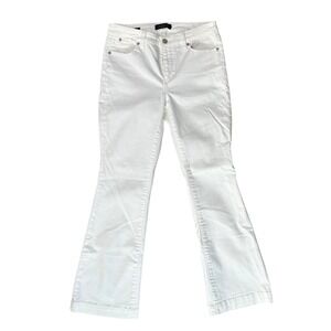 Talbots White Flawless 5 Pocket Flare Jeans 6 Petite White Denim Summer Jeans